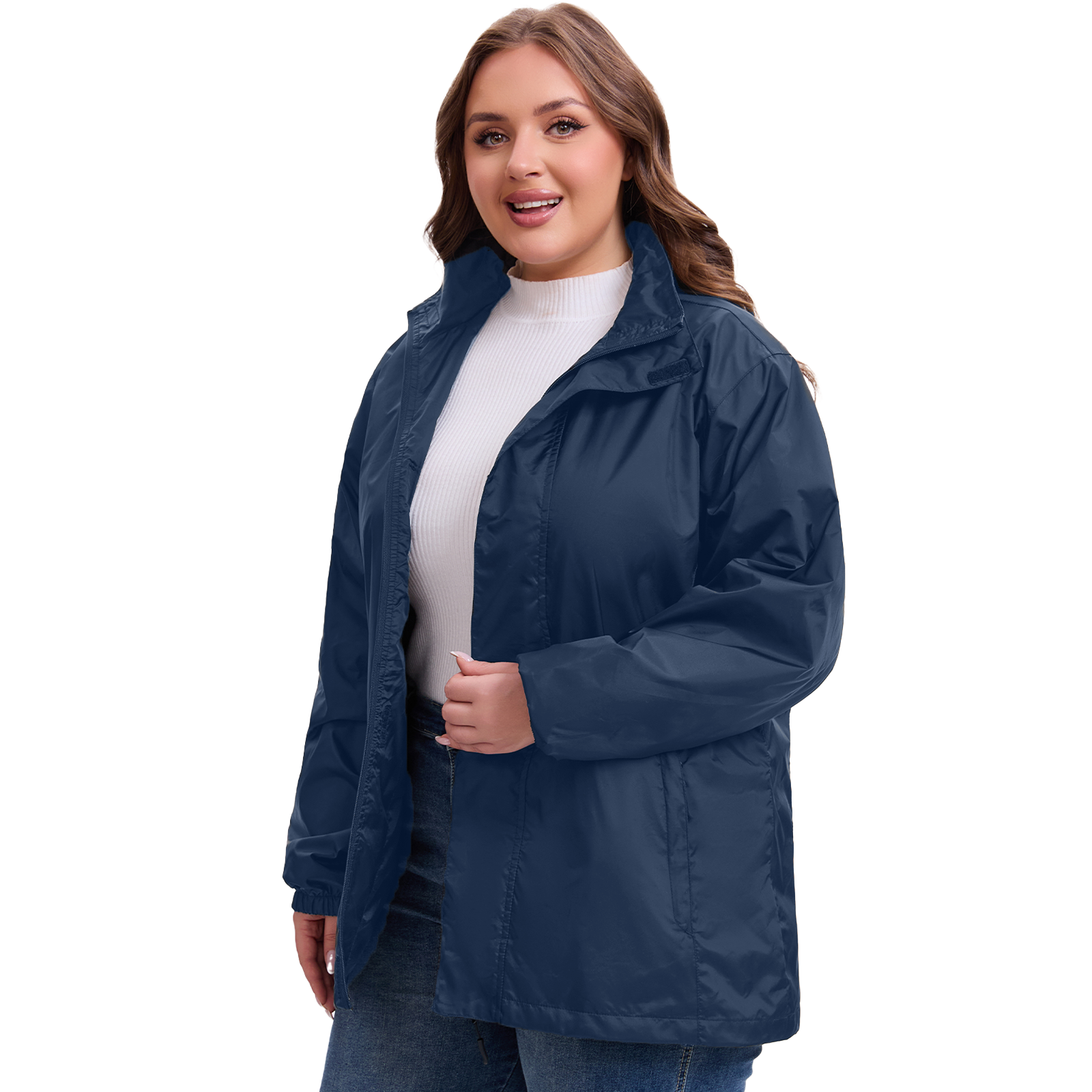 The Stowaway Hood Waterproof Jacket- Plus Size