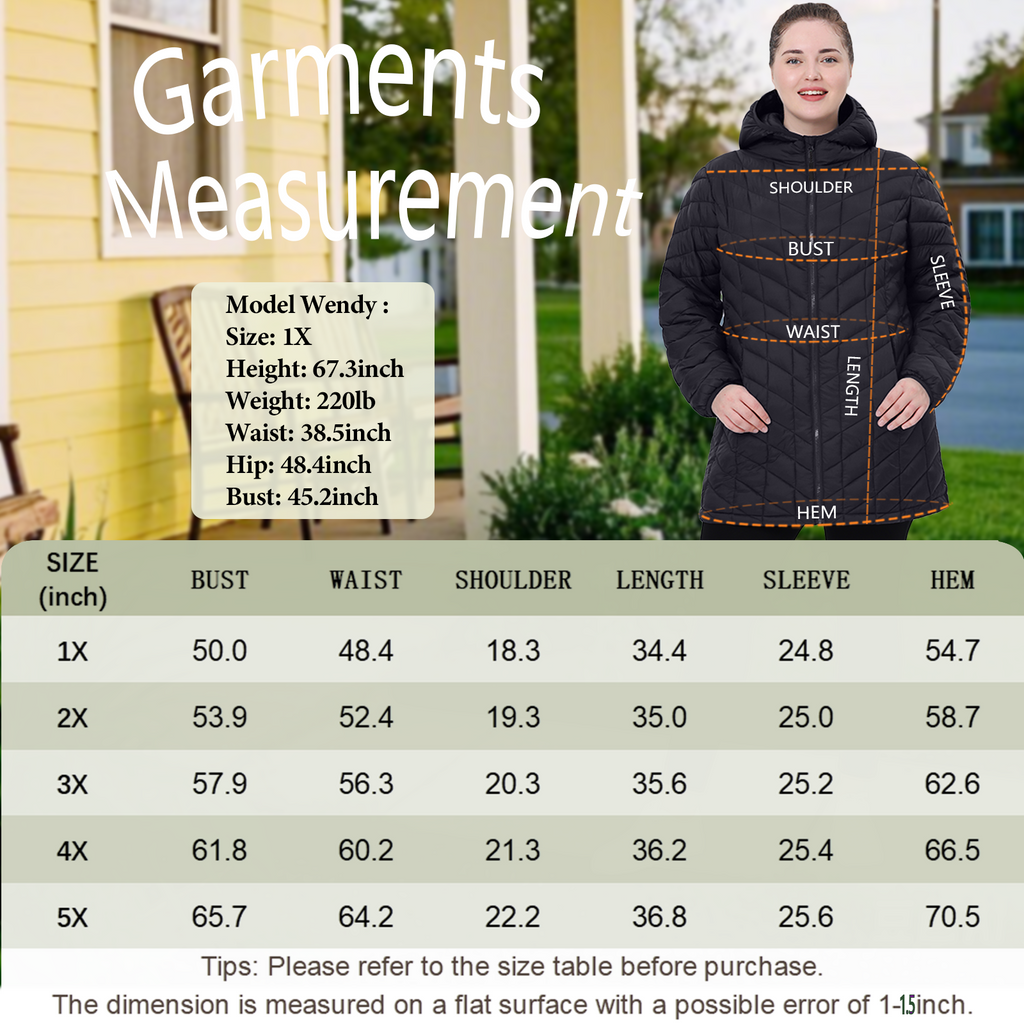 Mid-Length Packable Puffer Coat - Plus Size