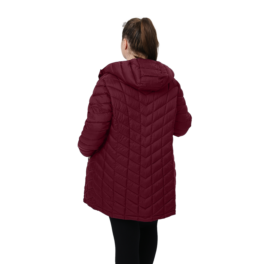 Mid-Length Packable Puffer Coat - Plus Size