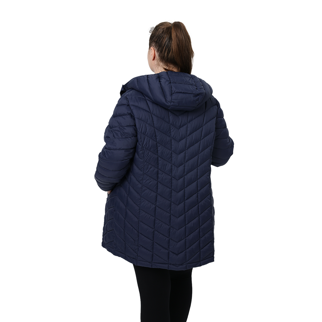 Mid-Length Packable Puffer Coat - Plus Size