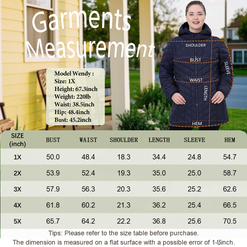Mid-Length Packable Puffer Coat - Plus Size