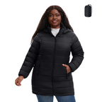 The Classic Quilted Packable Puffer Coat with Zip-Off Hood - Plus Size