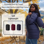 The Classic Quilted Packable Puffer Coat with Zip-Off Hood - Plus Size