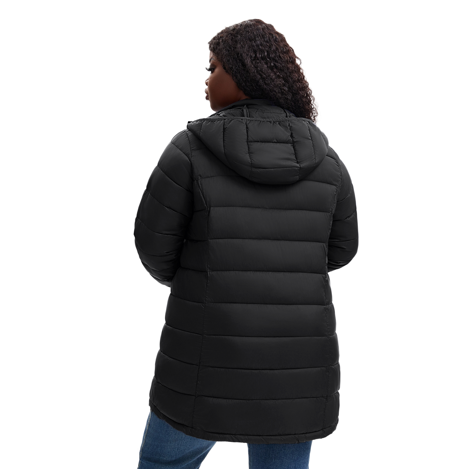 The Classic Quilted Packable Puffer Coat with Zip-Off Hood - Plus Size