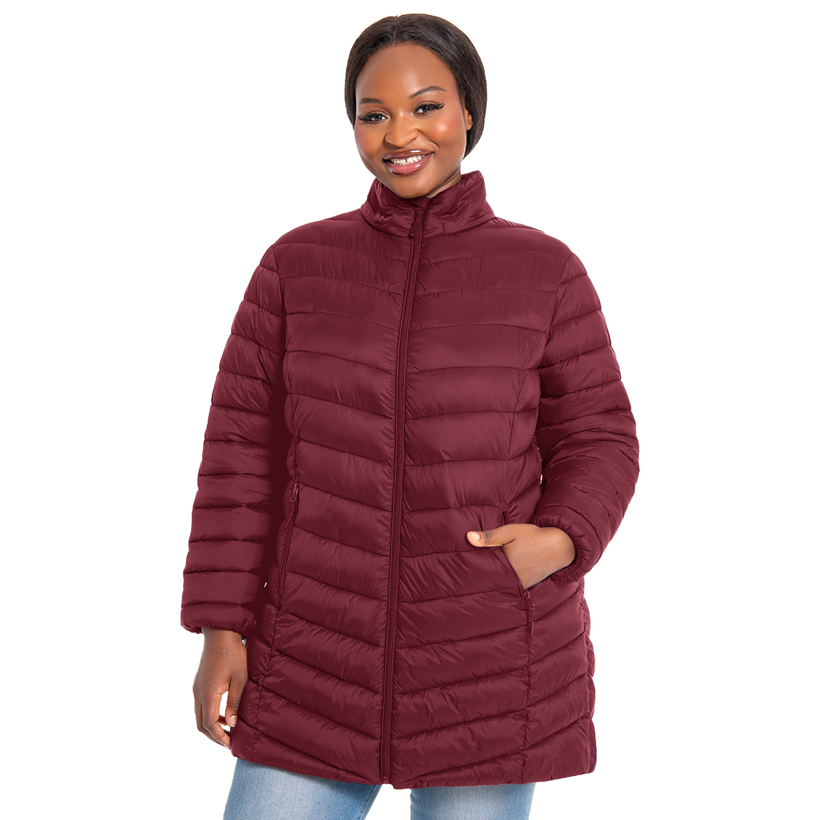The Detachable Hood Packable Puffer Coat - Plus Size