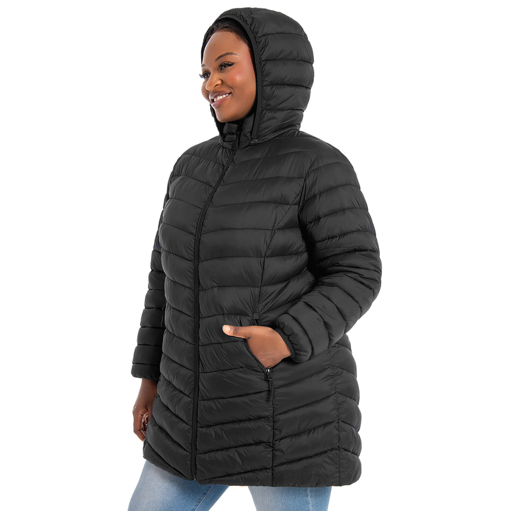 The Detachable Hood Packable Puffer Coat - Plus Size