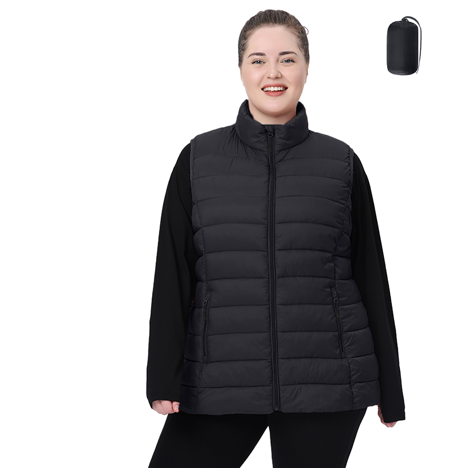 The Classic Stand-Collar Packable Vest - Plus Size