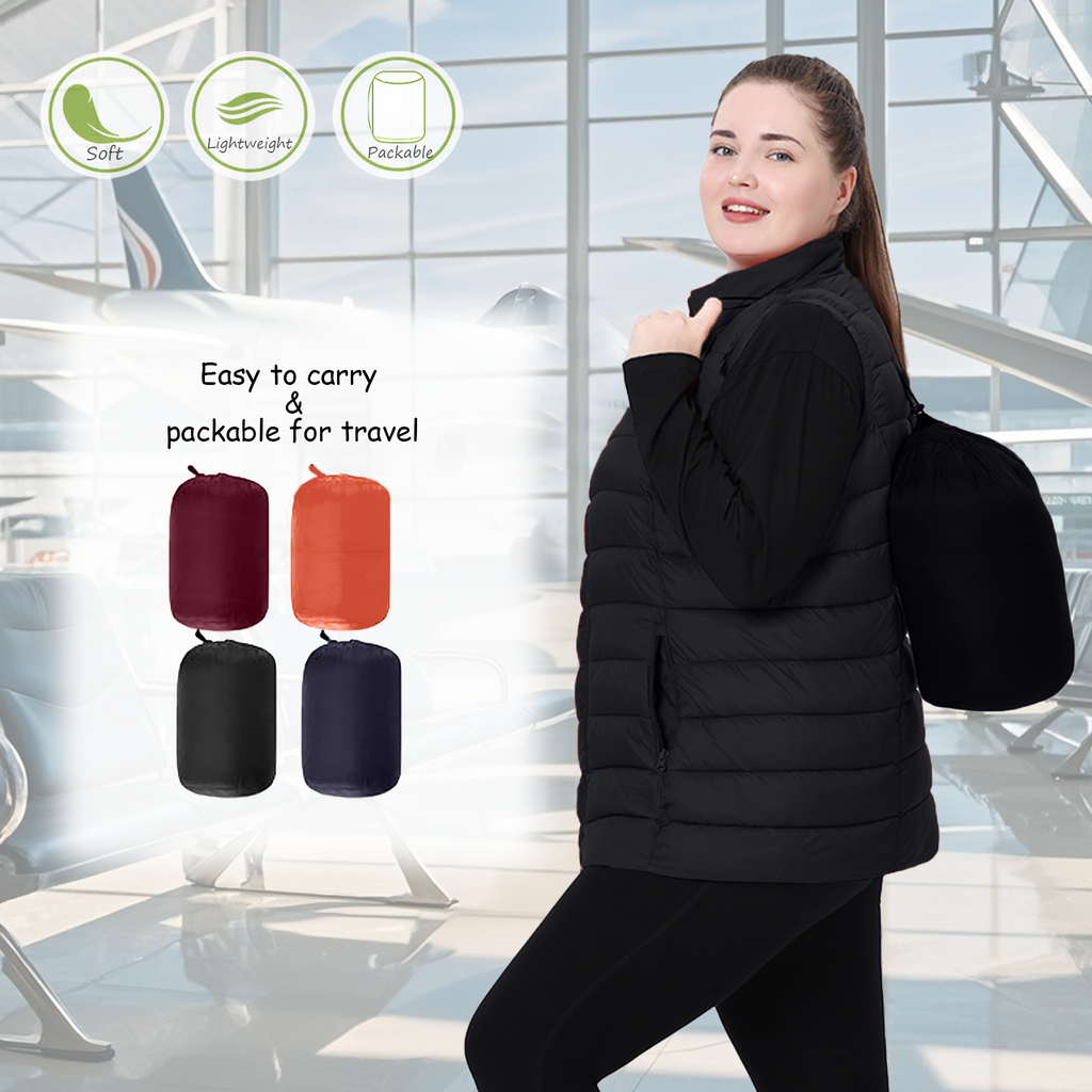 The Classic Stand-Collar Packable Vest - Plus Size