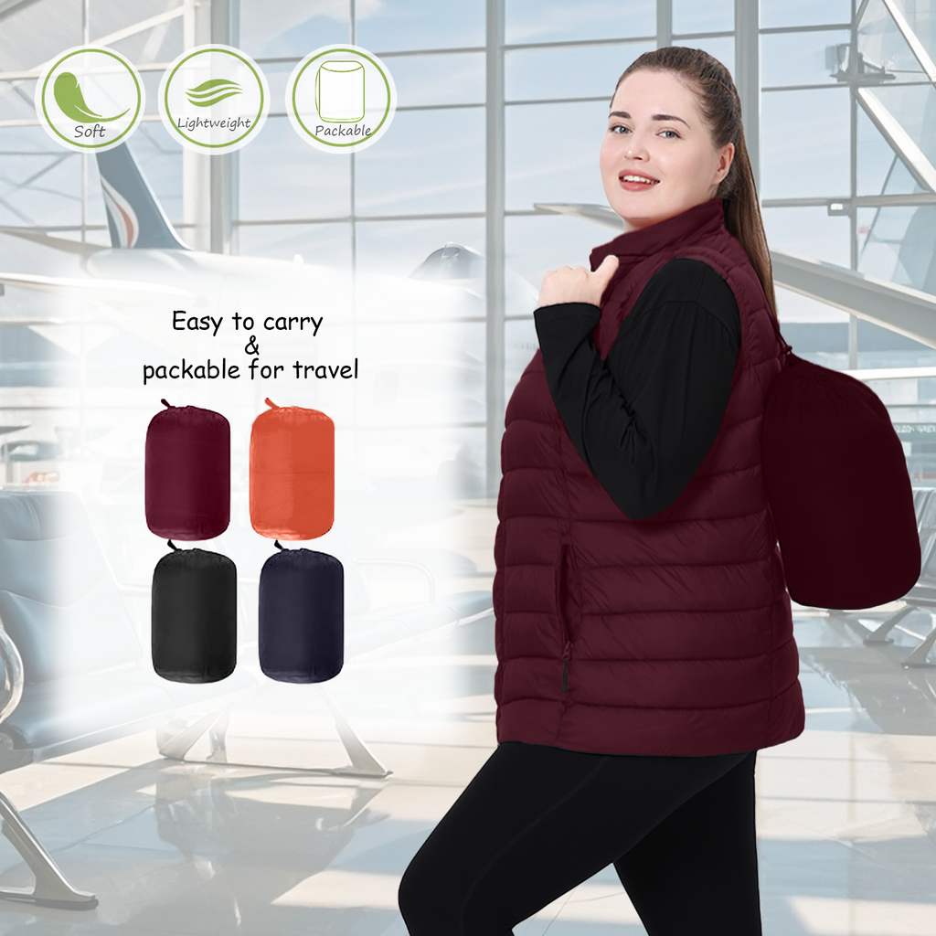 The Classic Stand-Collar Packable Vest - Plus Size
