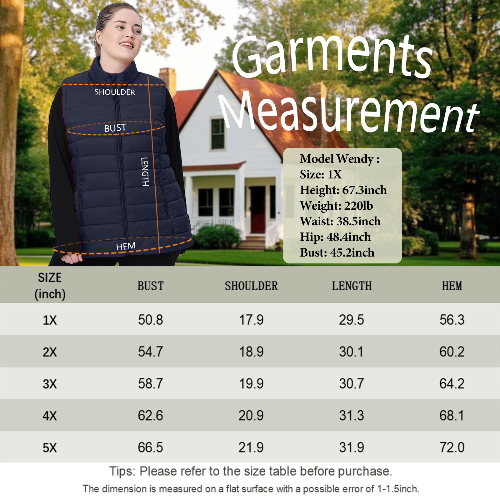 The Classic Stand-Collar Packable Vest - Plus Size