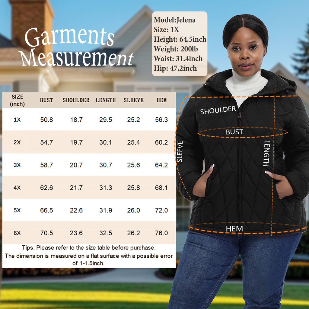 The Hooded Diamond Puffer Jacket - Plus Size