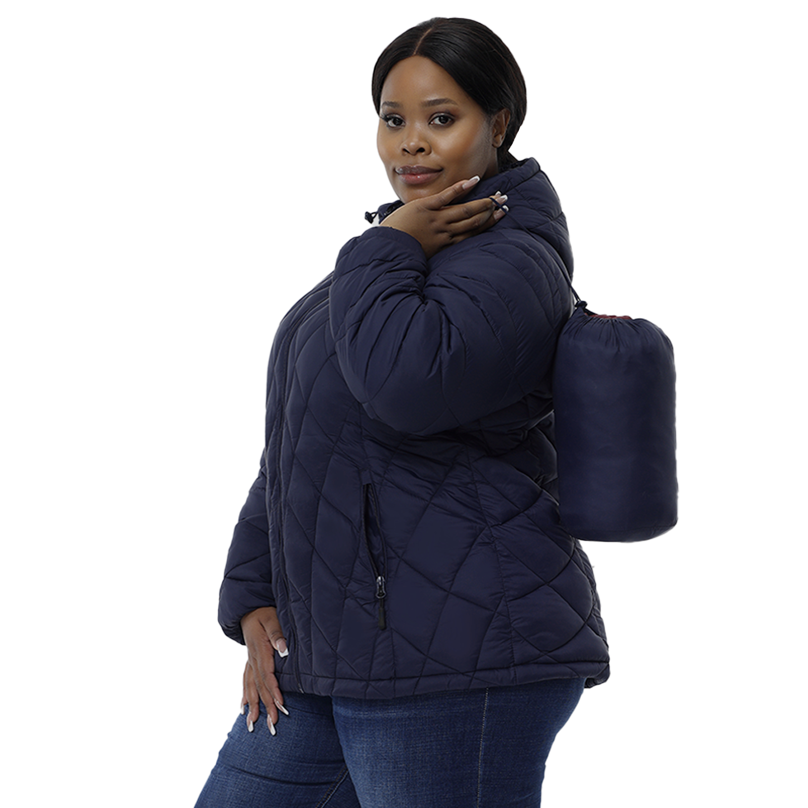 The Hooded Diamond Puffer Jacket - Plus Size