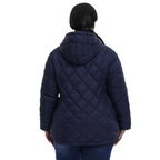 The Hooded Diamond Puffer Jacket - Plus Size