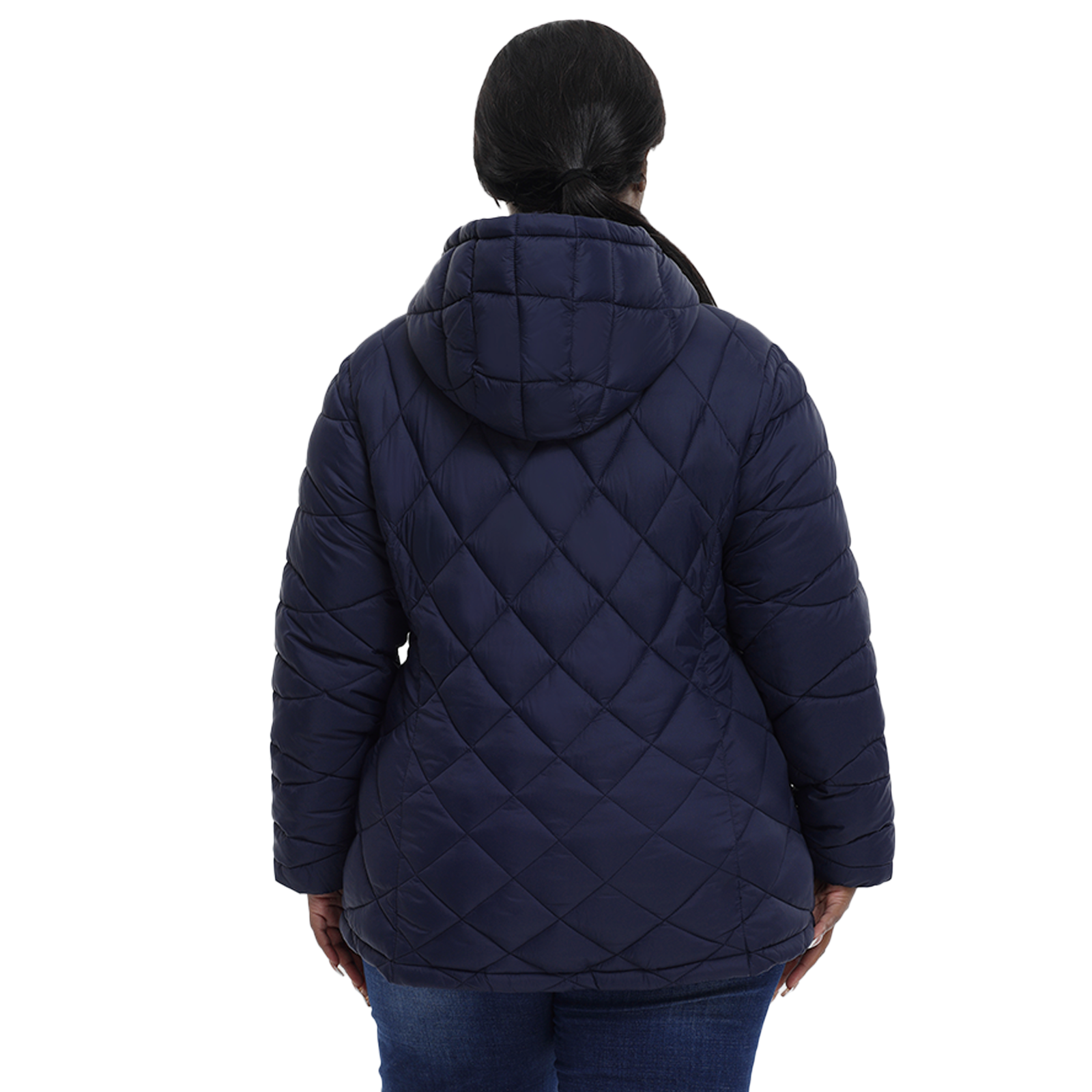 The Hooded Diamond Puffer Jacket - Plus Size