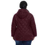 The Hooded Diamond Puffer Jacket - Plus Size