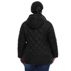 The Hooded Diamond Puffer Jacket - Plus Size