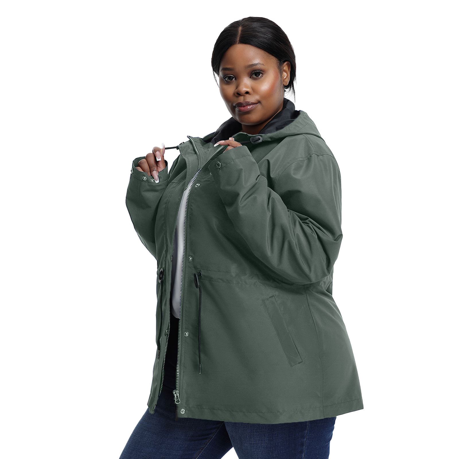 The Lightweight Drawstring Windbreaker - Plus Size