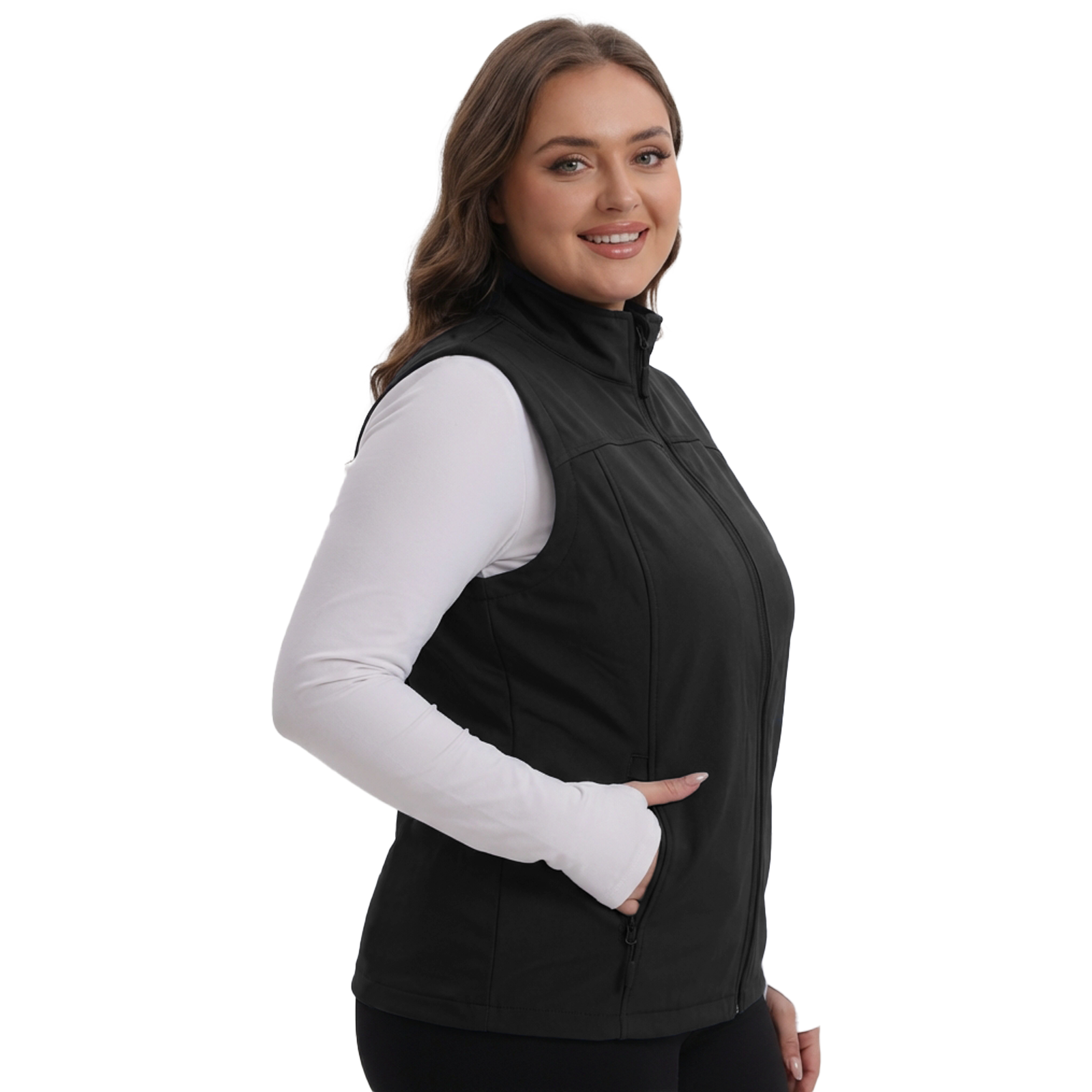 The Fleece-Lined Softshell Vest - Plus Size