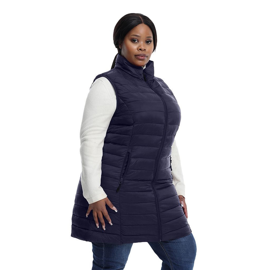 The Mid-Length Hooded Packable Vest - Plus Size
