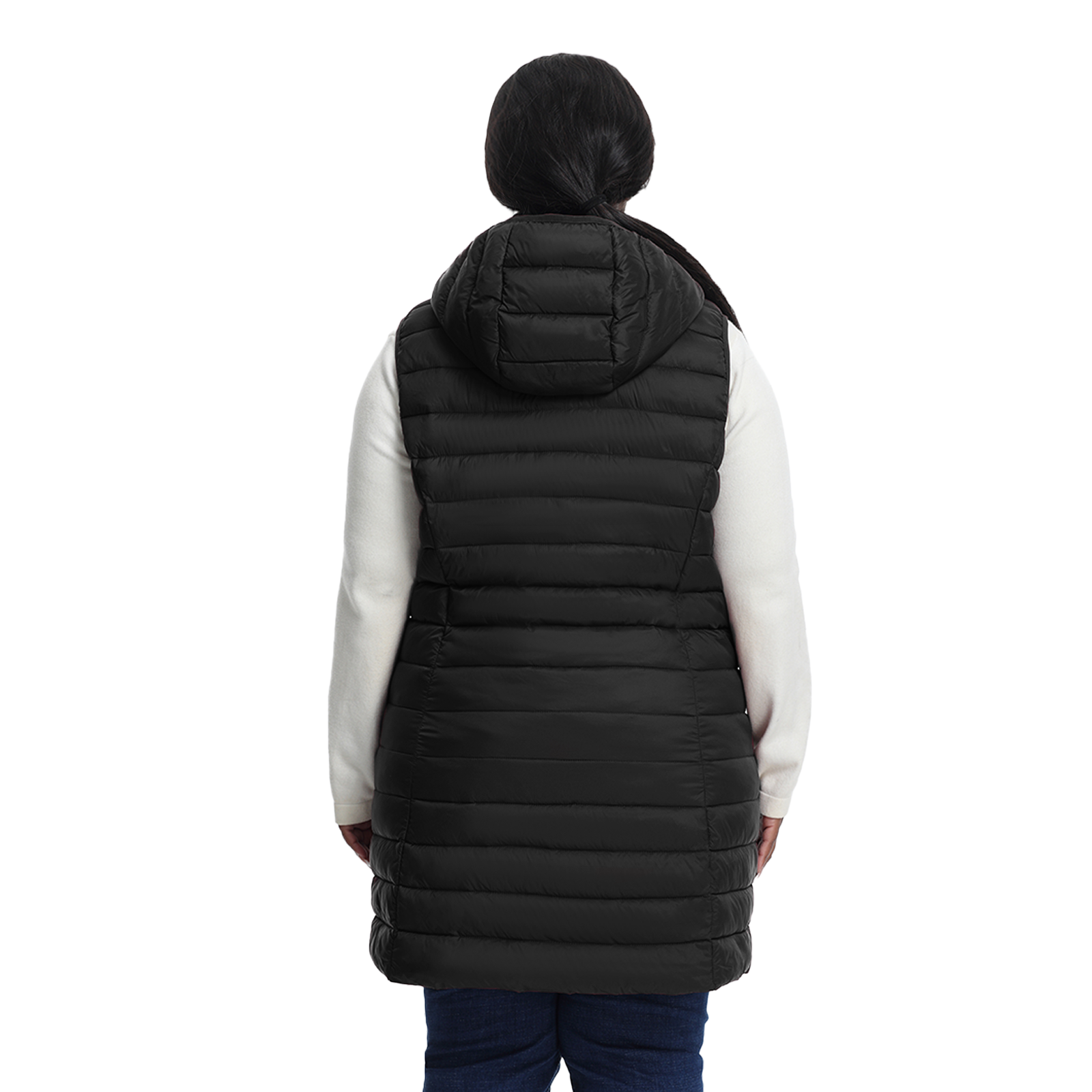 The Mid-Length Hooded Packable Vest - Plus Size