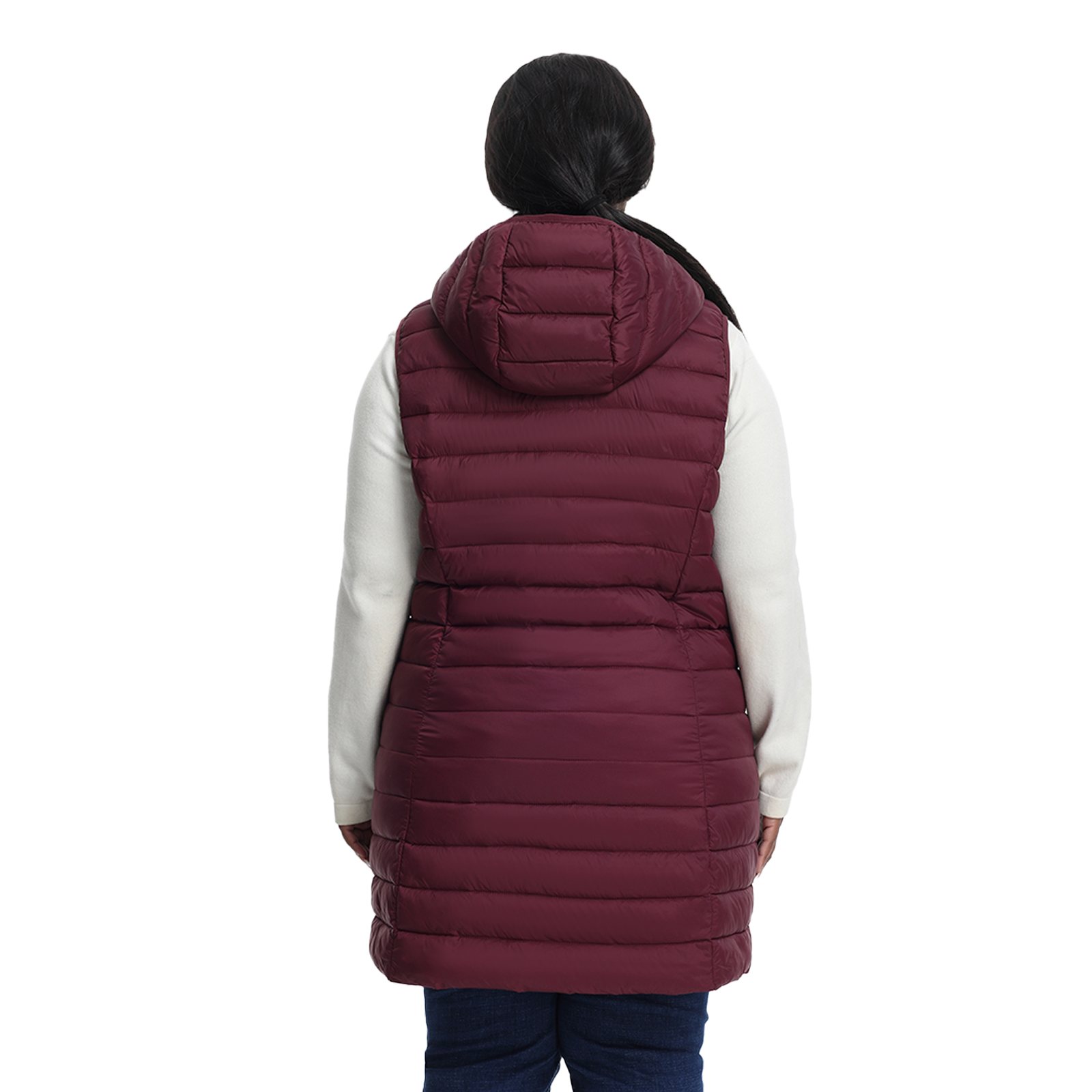 The Mid-Length Hooded Packable Vest - Plus Size