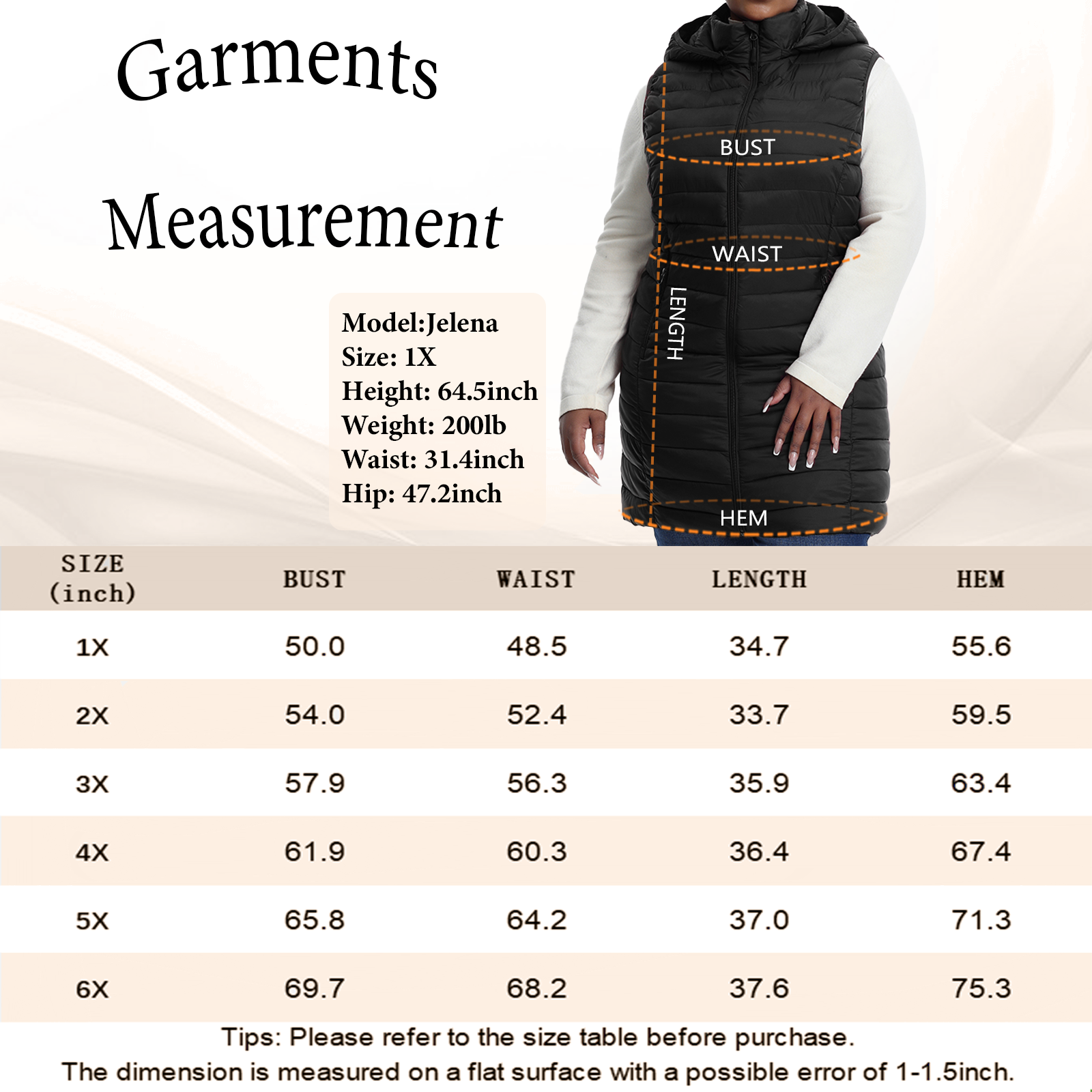 The Mid-Length Hooded Packable Vest - Plus Size