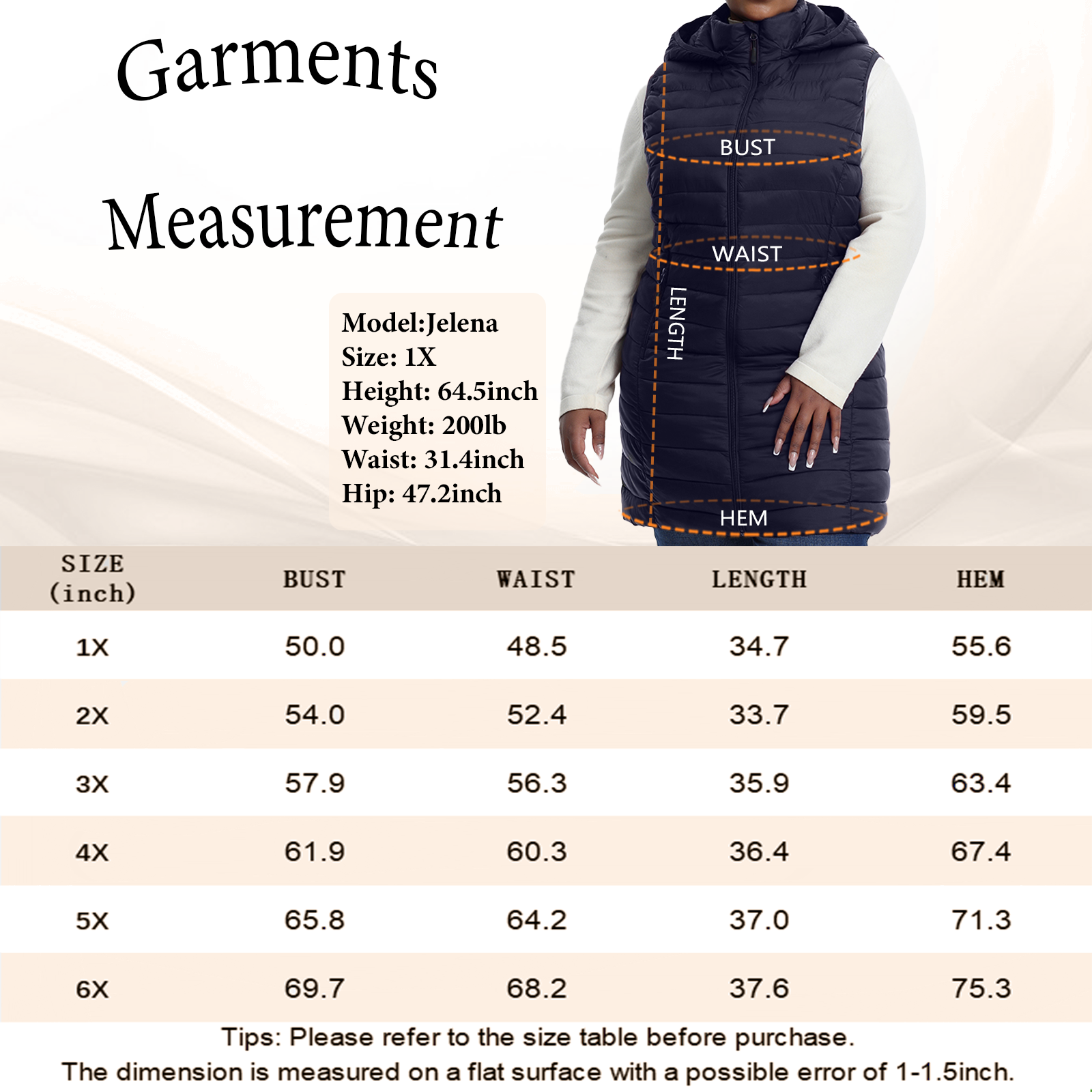 The Mid-Length Hooded Packable Vest - Plus Size