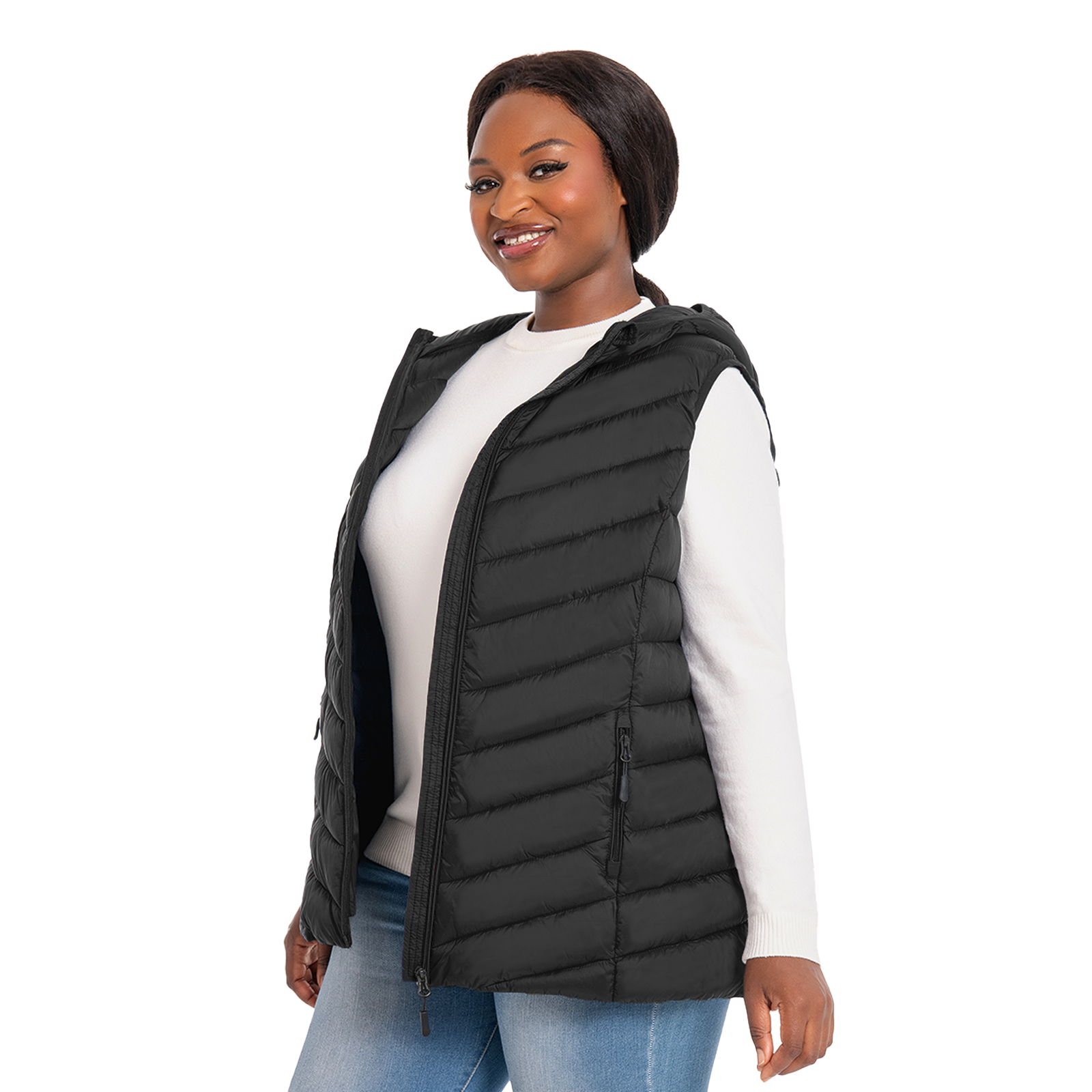 The Lightweight Hooded Puffer Vest - Plus Size