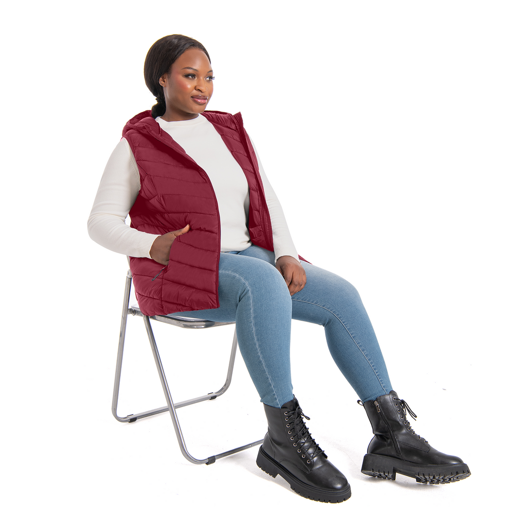 The Lightweight Hooded Puffer Vest - Plus Size