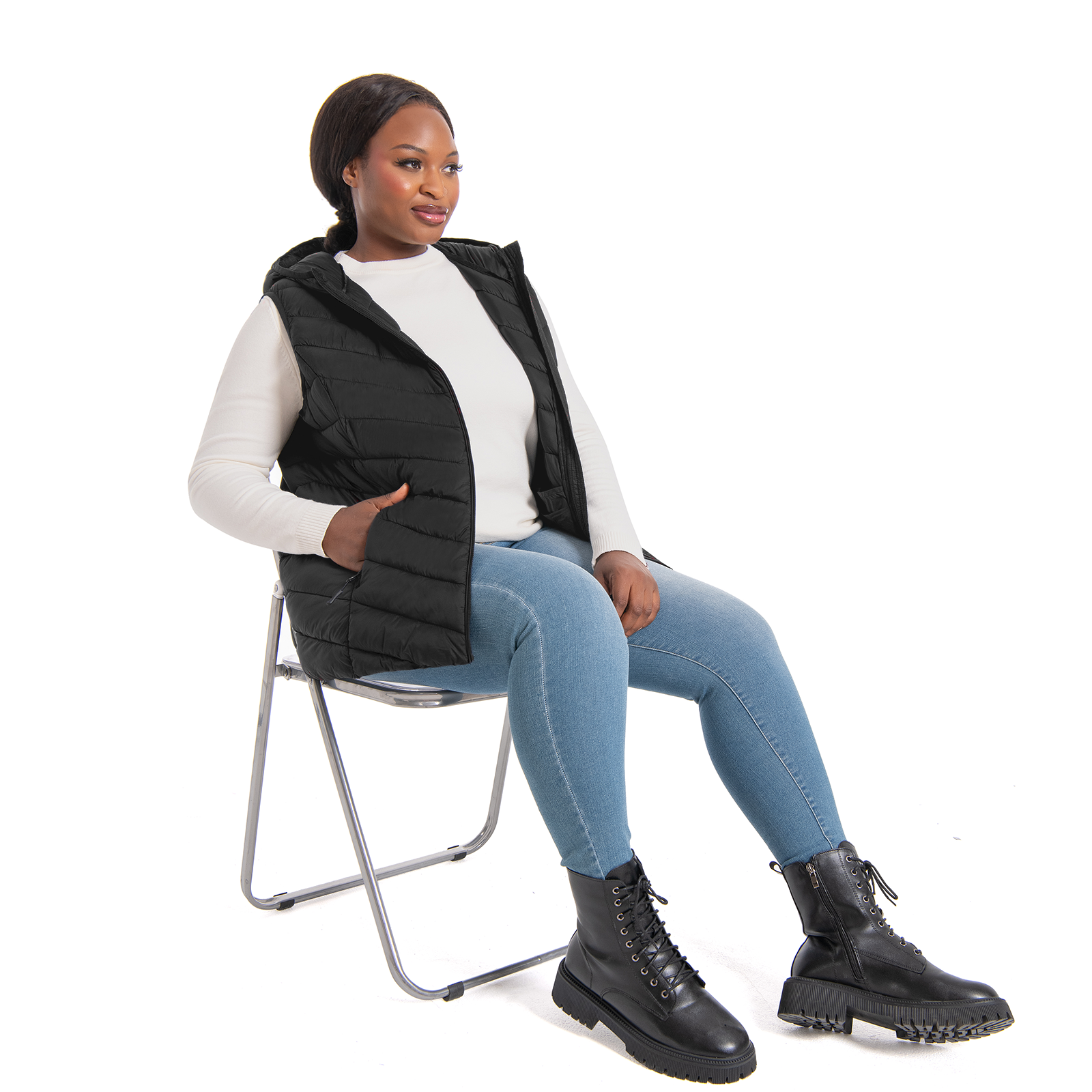 The Lightweight Hooded Puffer Vest - Plus Size