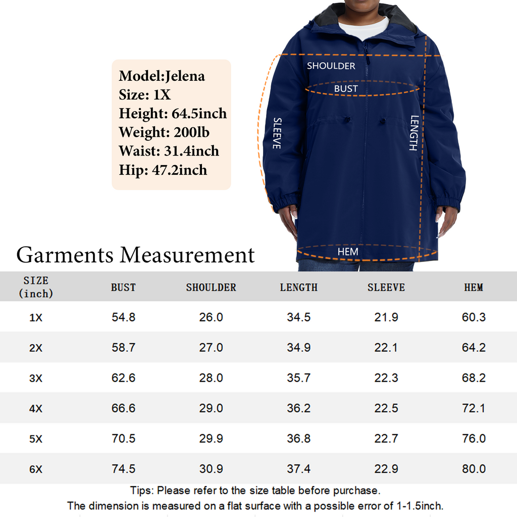 The Mid-length Lightweight Drawstring Windbreaker - Plus Size