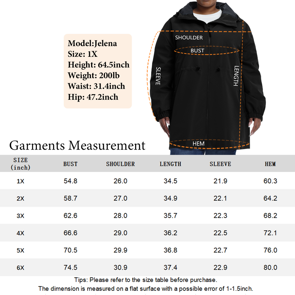 The Mid-length Lightweight Drawstring Windbreaker - Plus Size