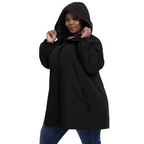 The Mid-length Lightweight Drawstring Windbreaker - Plus Size