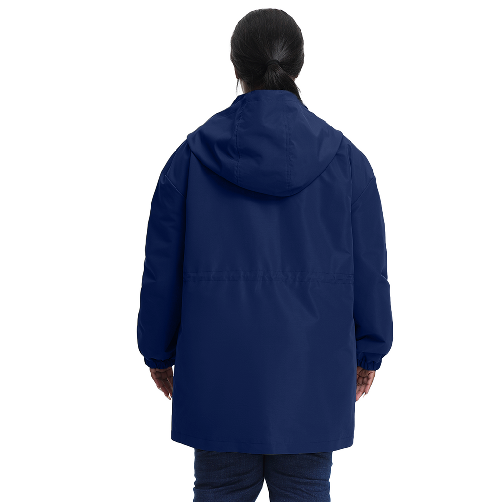 The Mid-length Lightweight Drawstring Windbreaker - Plus Size