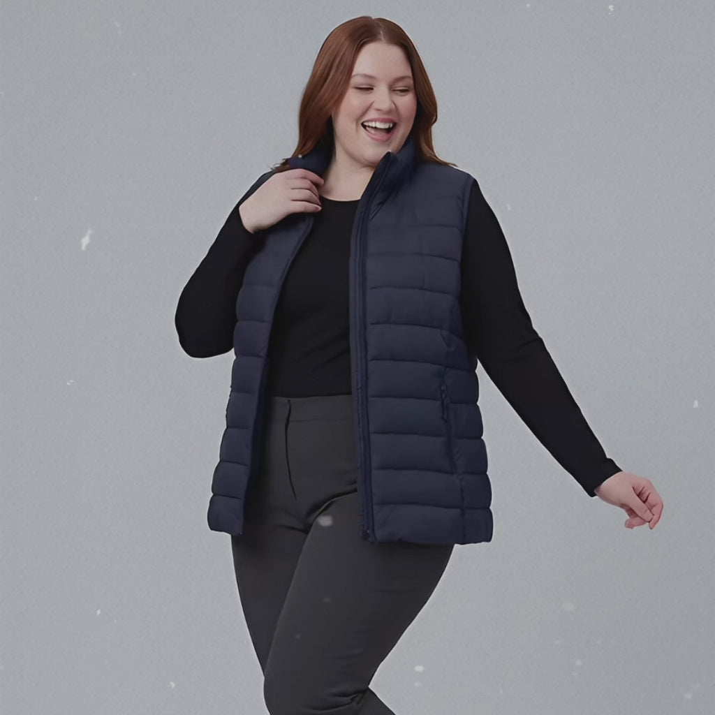 The Classic Stand-Collar Packable Vest - Plus Size