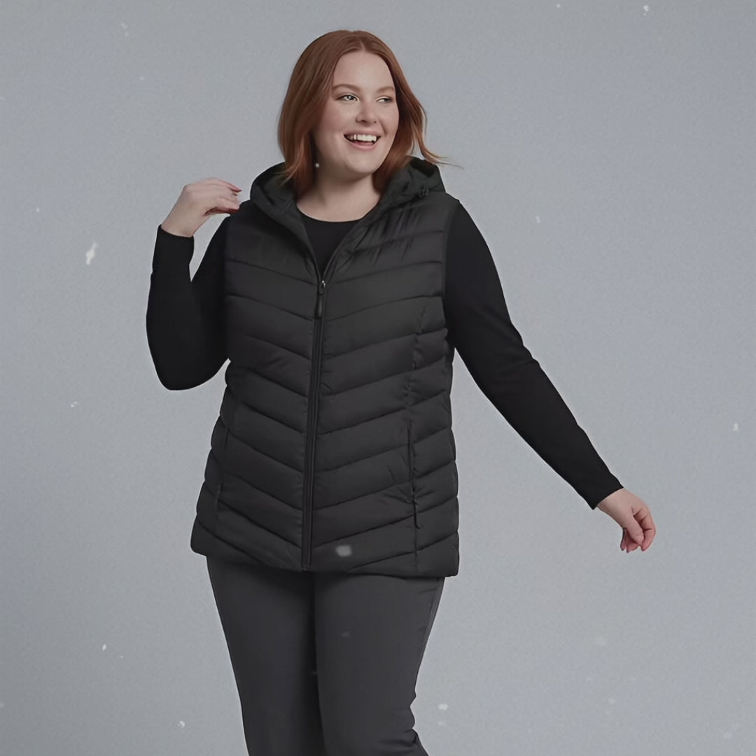 The Lightweight Hooded Puffer Vest - Plus Size