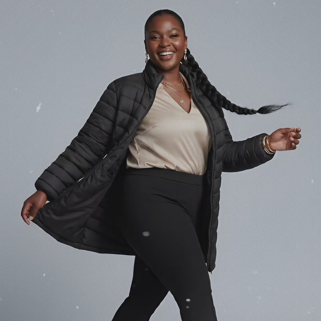 The Detachable Hood Packable Puffer Coat - Plus Size