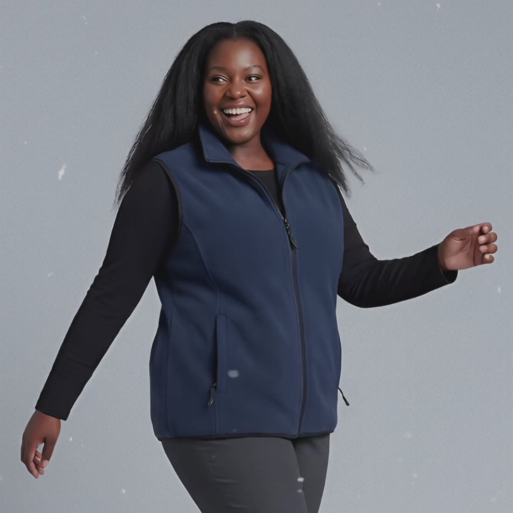 The Ultra-Soft Fleece Zip Vest-Plus Size